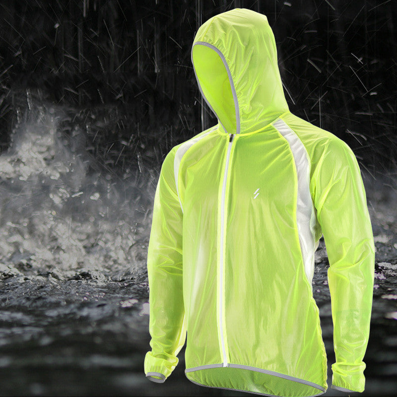 Ultra-Thin Cycling Raincoat - Breathable Wind & Water Resistant with Reflective Elements