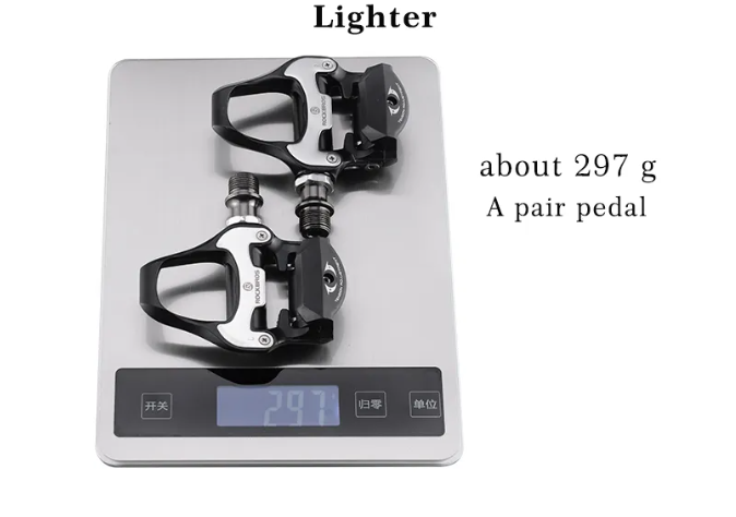 ROCKBROS Road Lock Pedals - Self-Locking Aluminum Pedals with Steel Axle