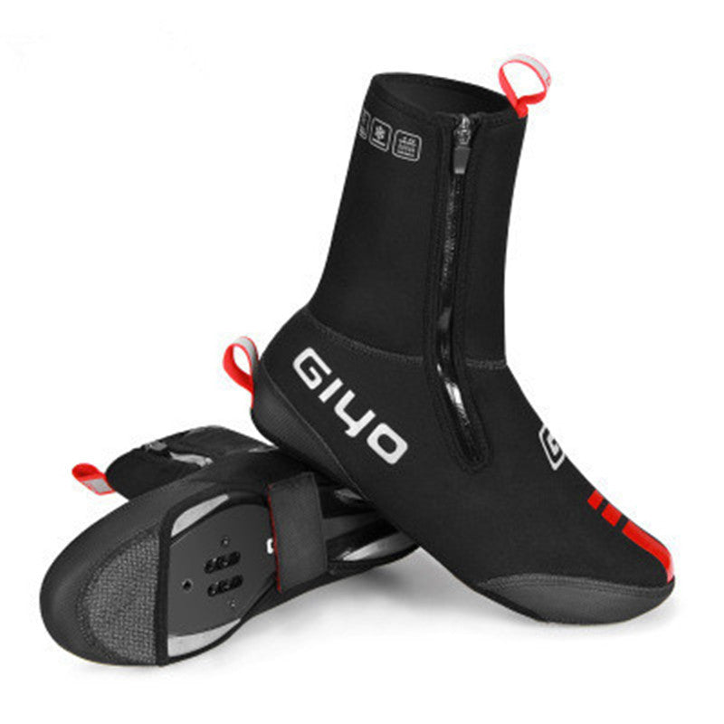 GIYO Winter Cycling Shoe Covers – Black with Red Accents