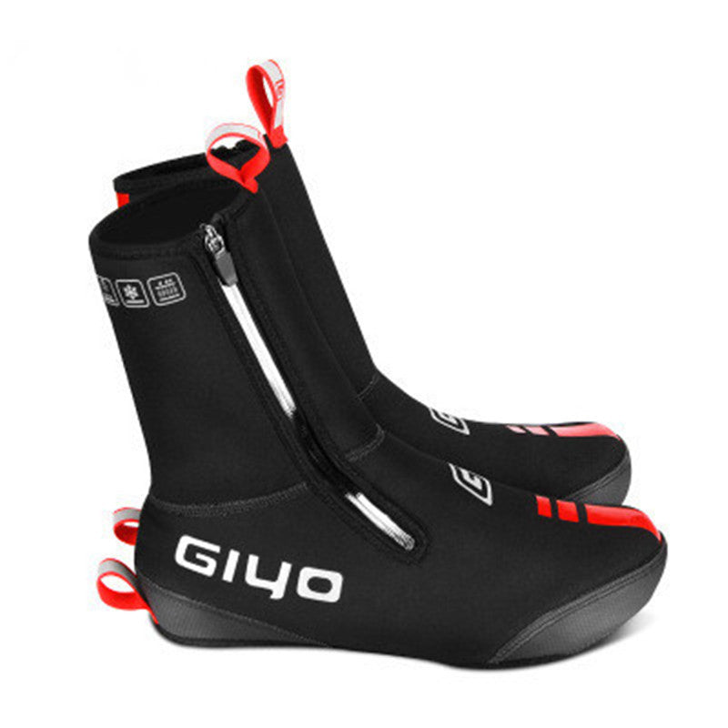 GIYO Winter Cycling Shoe Covers – Black with Red Accents