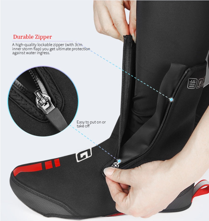 GIYO Winter Cycling Shoe Covers – Black with Red Accents