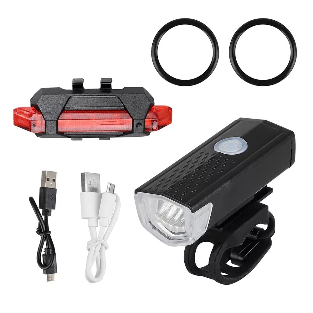Rechargeable Bike Light Set – 700 Lumen Front & Rear Lights  Waterproof & USB Powered