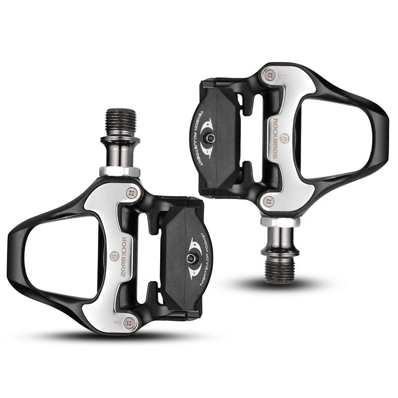 ROCKBROS Road Lock Pedals - Self-Locking Aluminum Pedals with Steel Axle