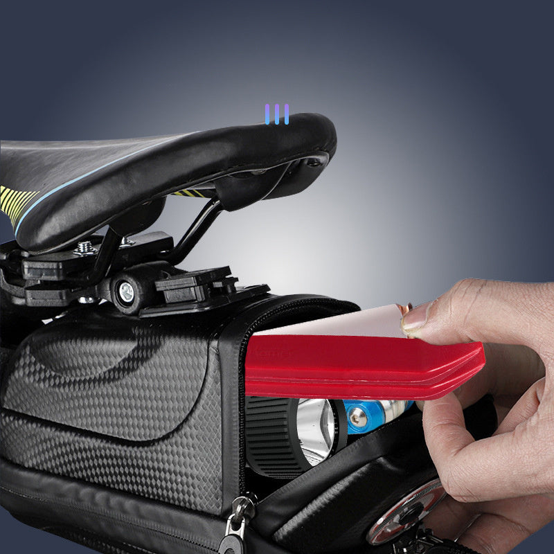 Carbon Fiber Style Hard-Shell Saddle Bag - Secure Under-Seat Cycling Storage
