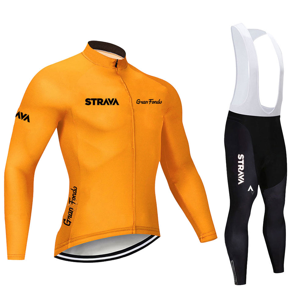 Professional Long Sleeve Cycling Jersey and Tights Set - Premium Performance Apparel