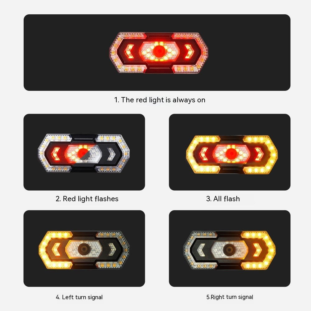 Smart LED Bicycle Tail Light - IPX4 Waterproof with Directional Indicators