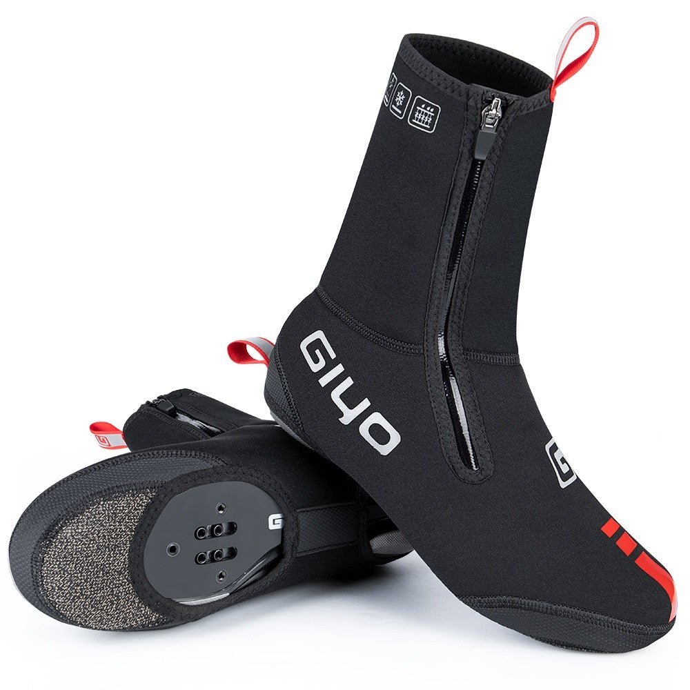 GIYO Winter Cycling Shoe Covers – Black with Red Accents